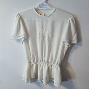 Pussycat Carla Jane Sheer Peplum Blouse
